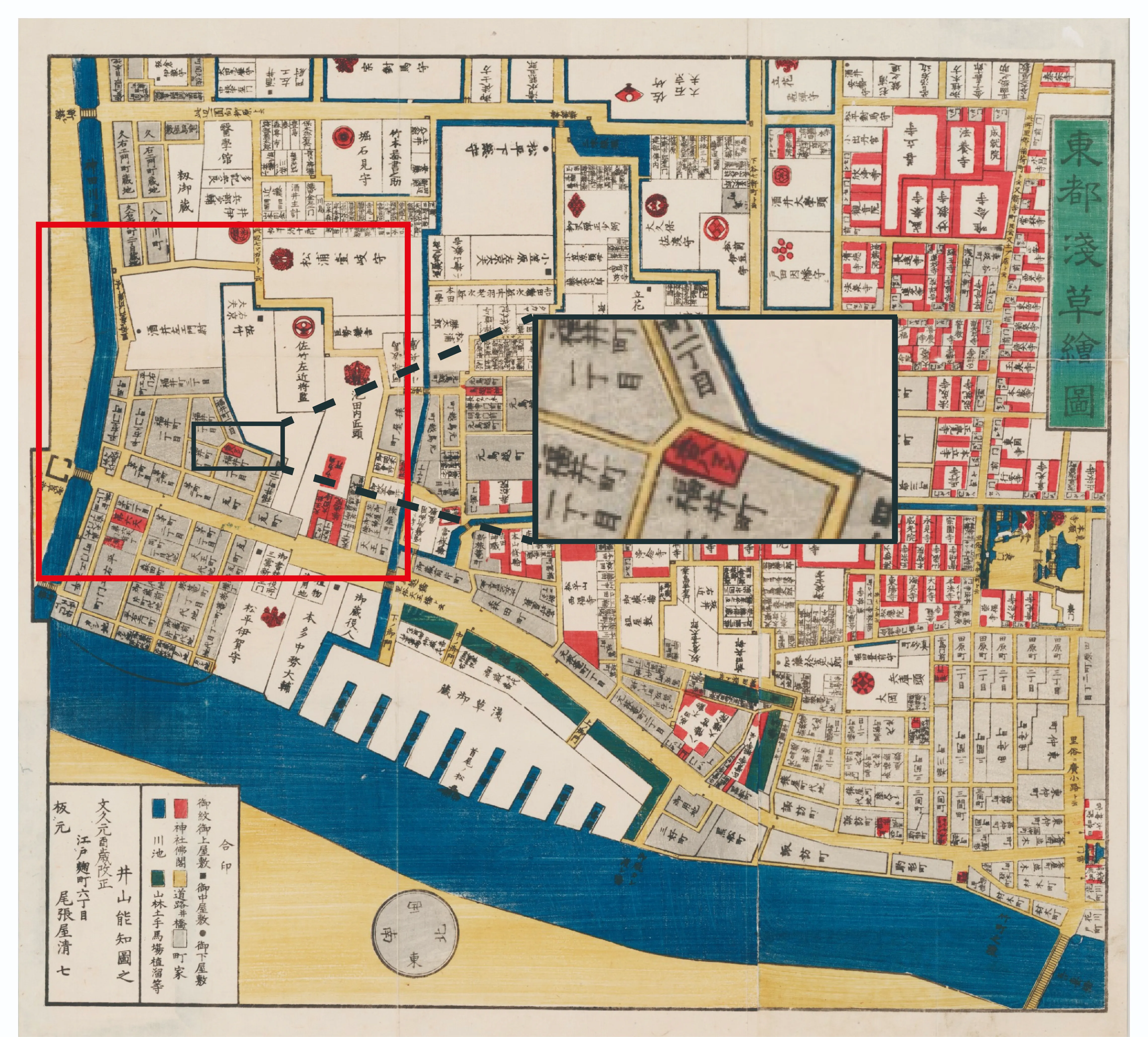 古地図銀杏岡八幡神社